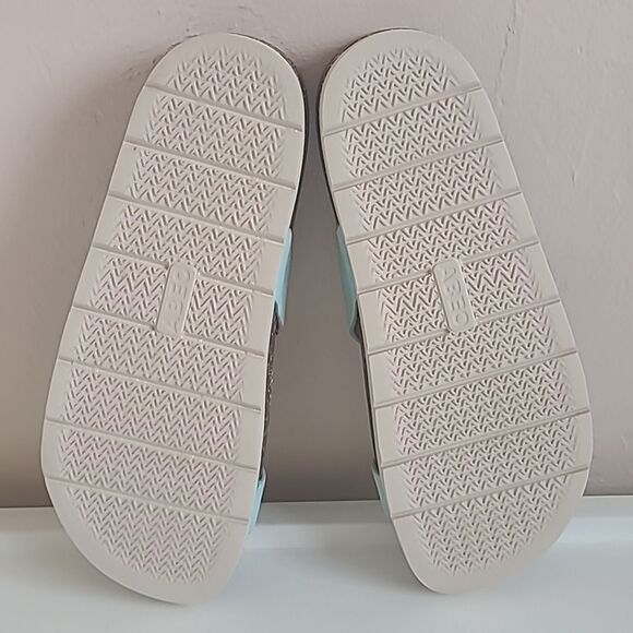 ABEO LizzyĀ Lanai Leather Slide Color Aqua Light Turquoise Size 9 - Picture 10 of 16